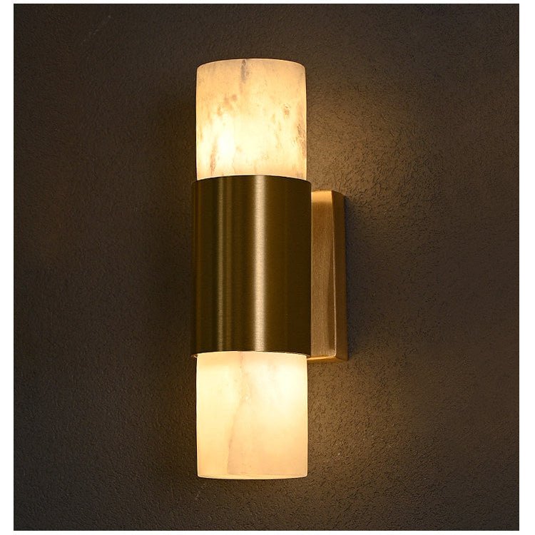 Arden Alabaster Wall Sconce in Brushed Brass