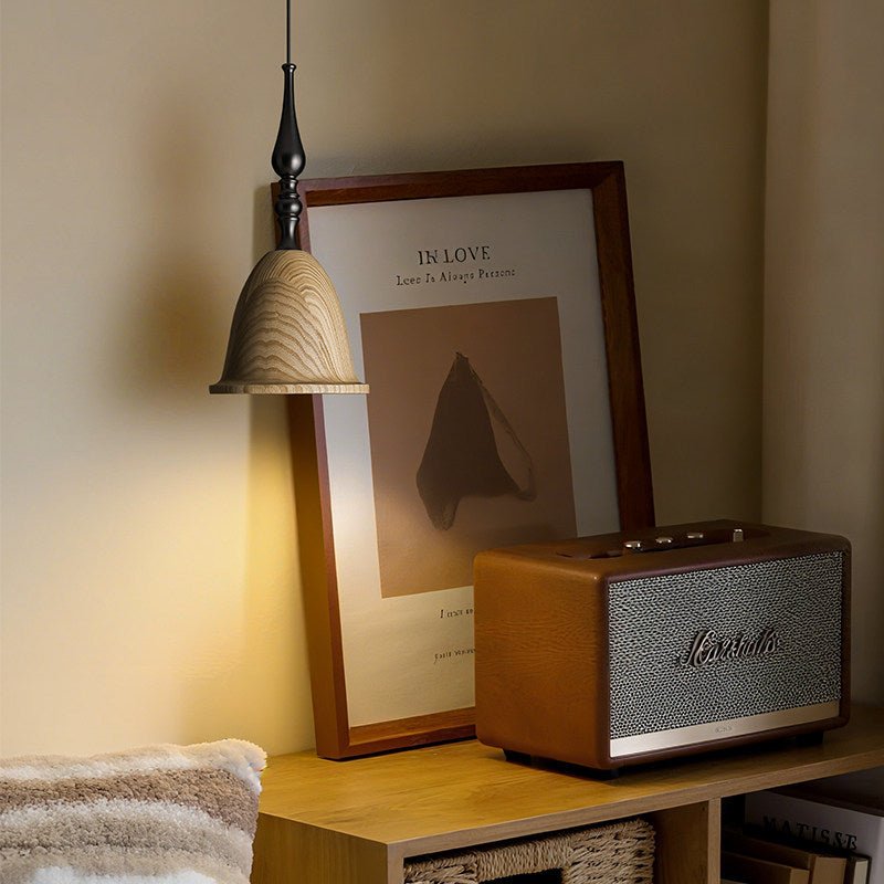 Arden Wood Pendant Light – Handcrafted Modern Hanging Lamp for Dining and Kitchen