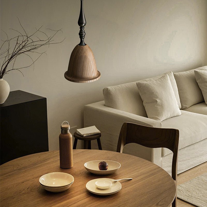 Arden Wood Pendant Light – Handcrafted Modern Hanging Lamp for Dining and Kitchen