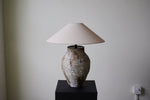 Arden Textured Clay Table Lamp with Linen Shade for Living Room and Bedroom