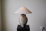 Arden Textured Clay Table Lamp with Linen Shade for Living Room and Bedroom