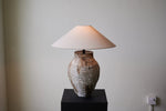 Arden Textured Clay Table Lamp with Linen Shade for Living Room and Bedroom