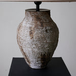 Arden Textured Clay Table Lamp with Linen Shade for Living Room and Bedroom