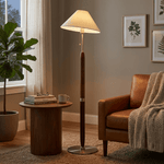 Arden Wood Floor Lamp – Modern Natural Wooden Standing Light for Living Room & Bedroom