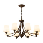 Ardena Classic Chandelier — Bronze & Frosted Glass Pendant Light