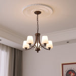 Ardena Classic Chandelier — Bronze & Frosted Glass Pendant Light