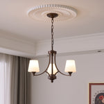 Ardena Classic Chandelier — Bronze & Frosted Glass Pendant Light