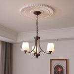 Ardena Classic Chandelier — Bronze & Frosted Glass Pendant Light