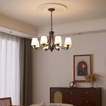 Ardena Classic Chandelier — Bronze & Frosted Glass Pendant Light