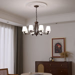 Ardena Classic Chandelier — Bronze & Frosted Glass Pendant Light