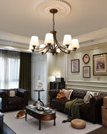 Ardena Classic Chandelier — Bronze & Frosted Glass Pendant Light