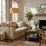 Ardent Linear Floor Lamp – Modern Minimalist Metal & Fabric Standing Light