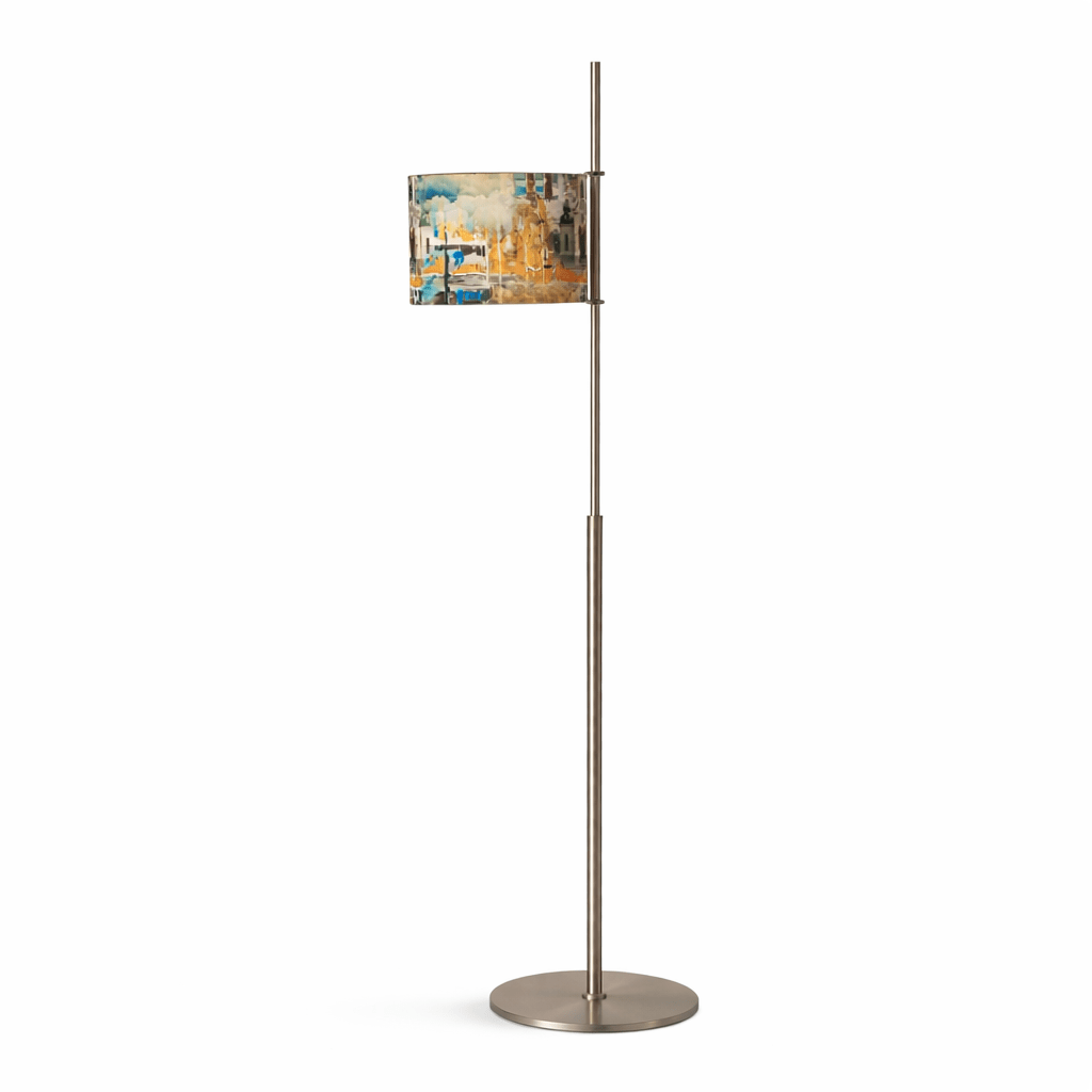 Ardent Linear Floor Lamp – Modern Minimalist Metal & Fabric Standing Light