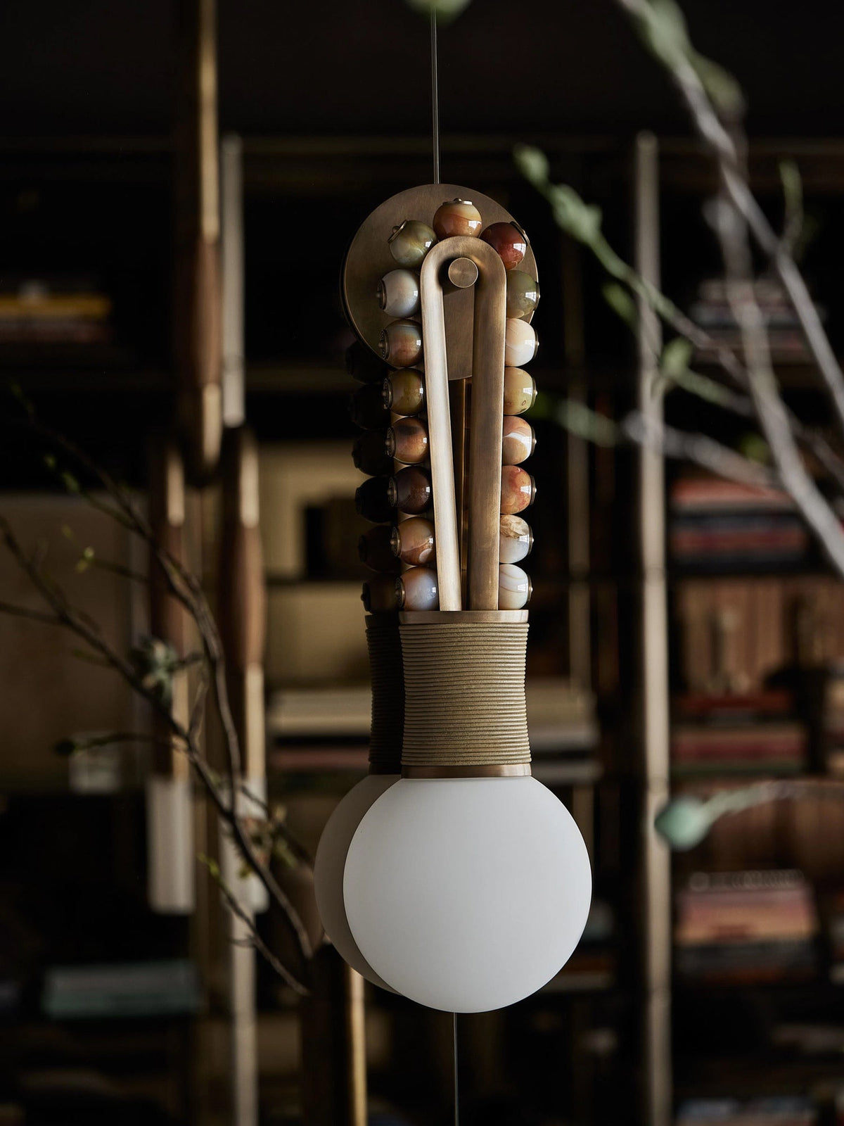 Ardora Wall Lamp — Natural Stone & Brass Sculptural Sconce