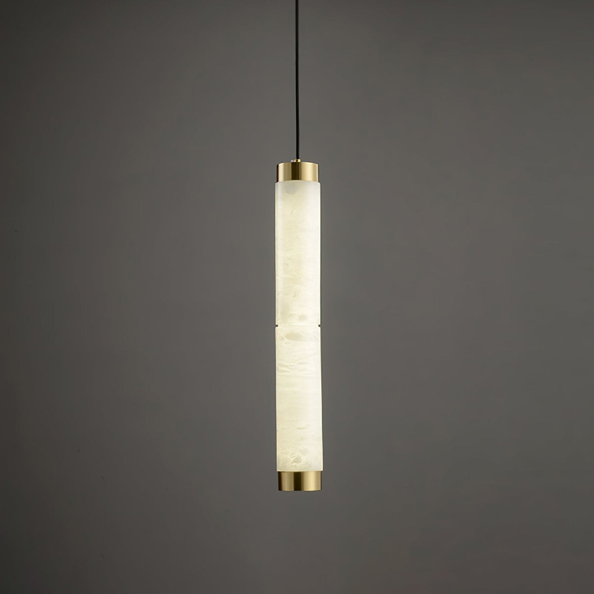 Aria Alabaster Pendant Light – Modern Brass LED Chandelier for Dining Room & Foyer