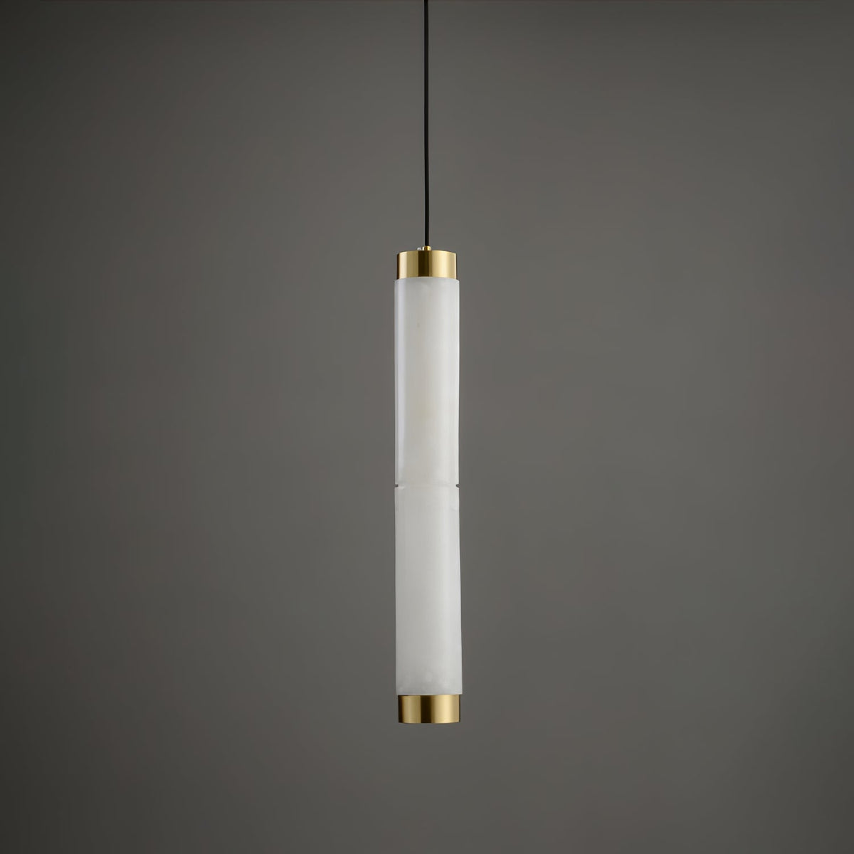 Aria Alabaster Pendant Light – Modern Brass LED Chandelier for Dining Room & Foyer