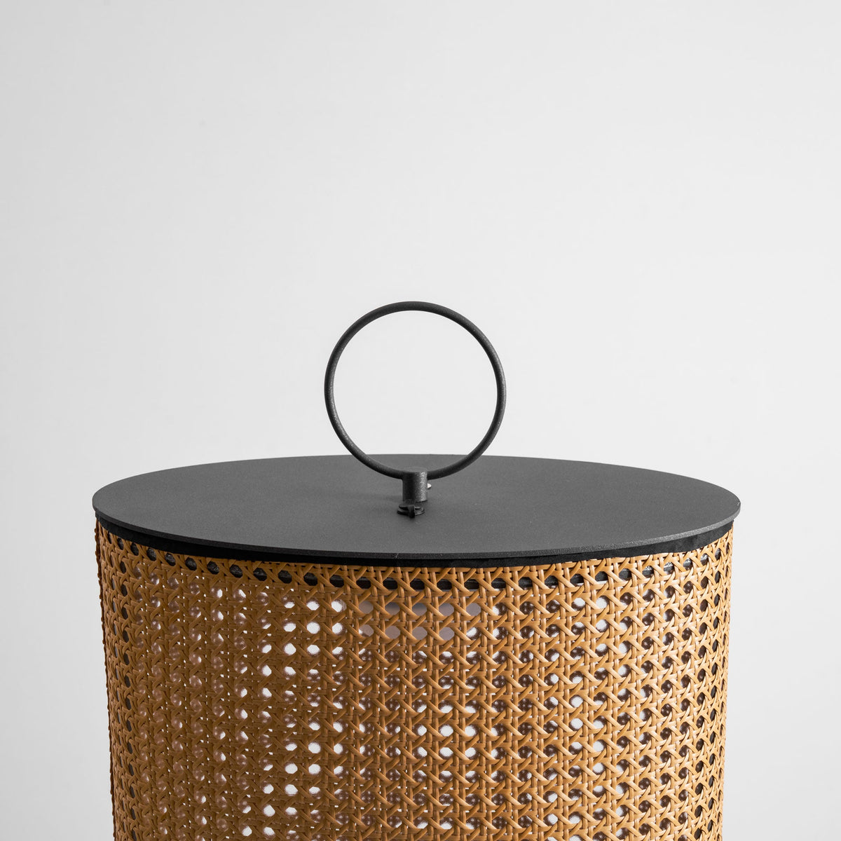 Arlette Solar Lantern Outdoor Lamp with Rattan Shade