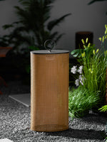 Arlette Solar Lantern Outdoor Lamp with Rattan Shade
