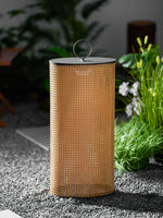 Arlette Solar Lantern Outdoor Lamp with Rattan Shade