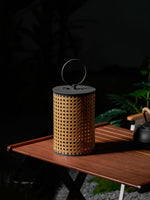 Arlette Solar Lantern Outdoor Lamp with Rattan Shade