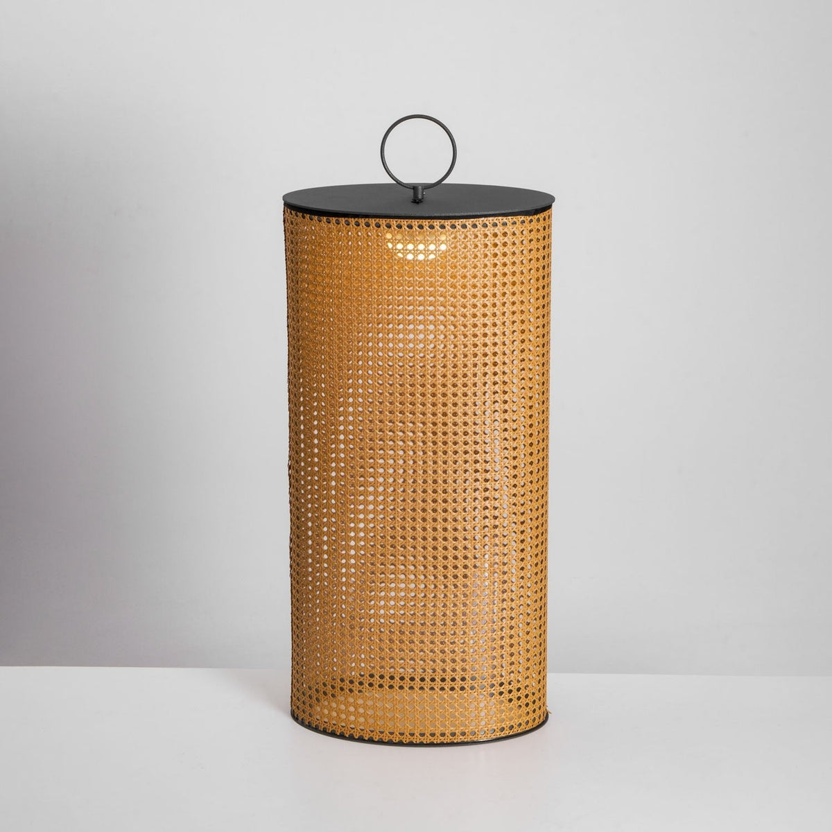 Arlette Solar Lantern Outdoor Lamp with Rattan Shade