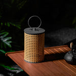 Arlette Solar Lantern Outdoor Lamp with Rattan Shade