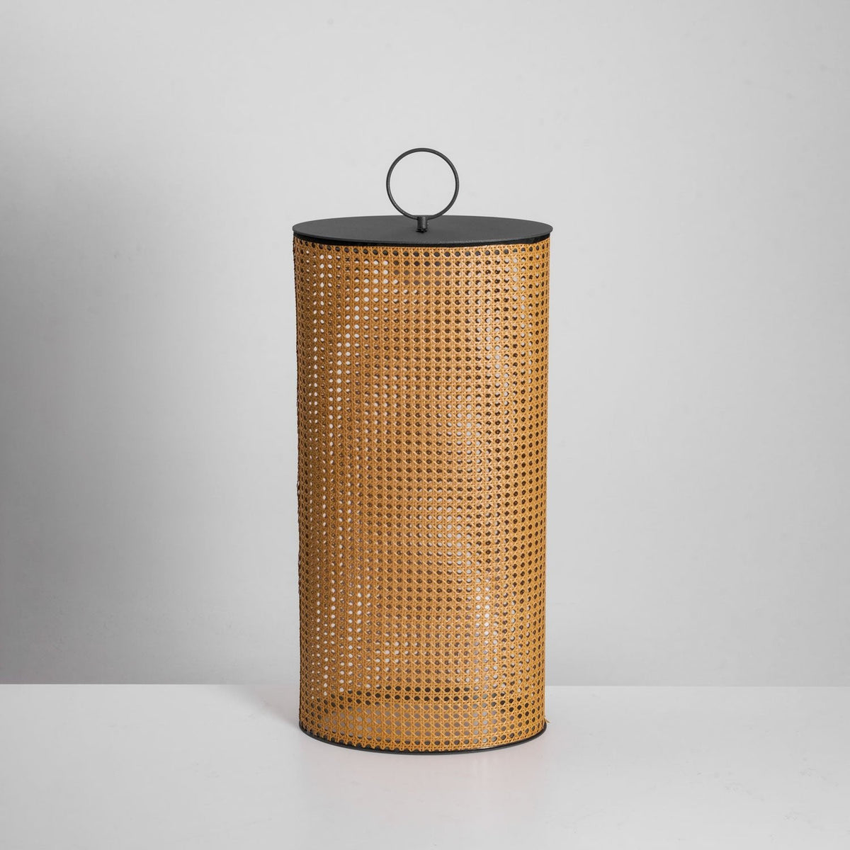 Arlette Solar Lantern Outdoor Lamp with Rattan Shade