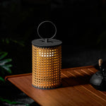 Arlette Solar Lantern Outdoor Lamp with Rattan Shade
