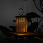 Arlette Solar Lantern Outdoor Lamp with Rattan Shade