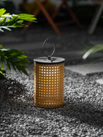 Arlette Solar Lantern Outdoor Lamp with Rattan Shade