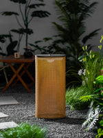 Arlette Solar Lantern Outdoor Lamp with Rattan Shade