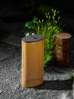 Arlette Solar Lantern Outdoor Lamp with Rattan Shade
