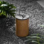 Arlette Solar Lantern Outdoor Lamp with Rattan Shade
