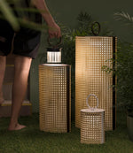 Arlette Solar Lantern Outdoor Lamp with Rattan Shade