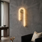 Arlo Loop Alabaster Wall Sconce in Brushed Brass