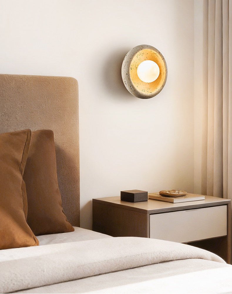 Arlo Travertine Wall Sconce — Organic Modern Stone Lighting