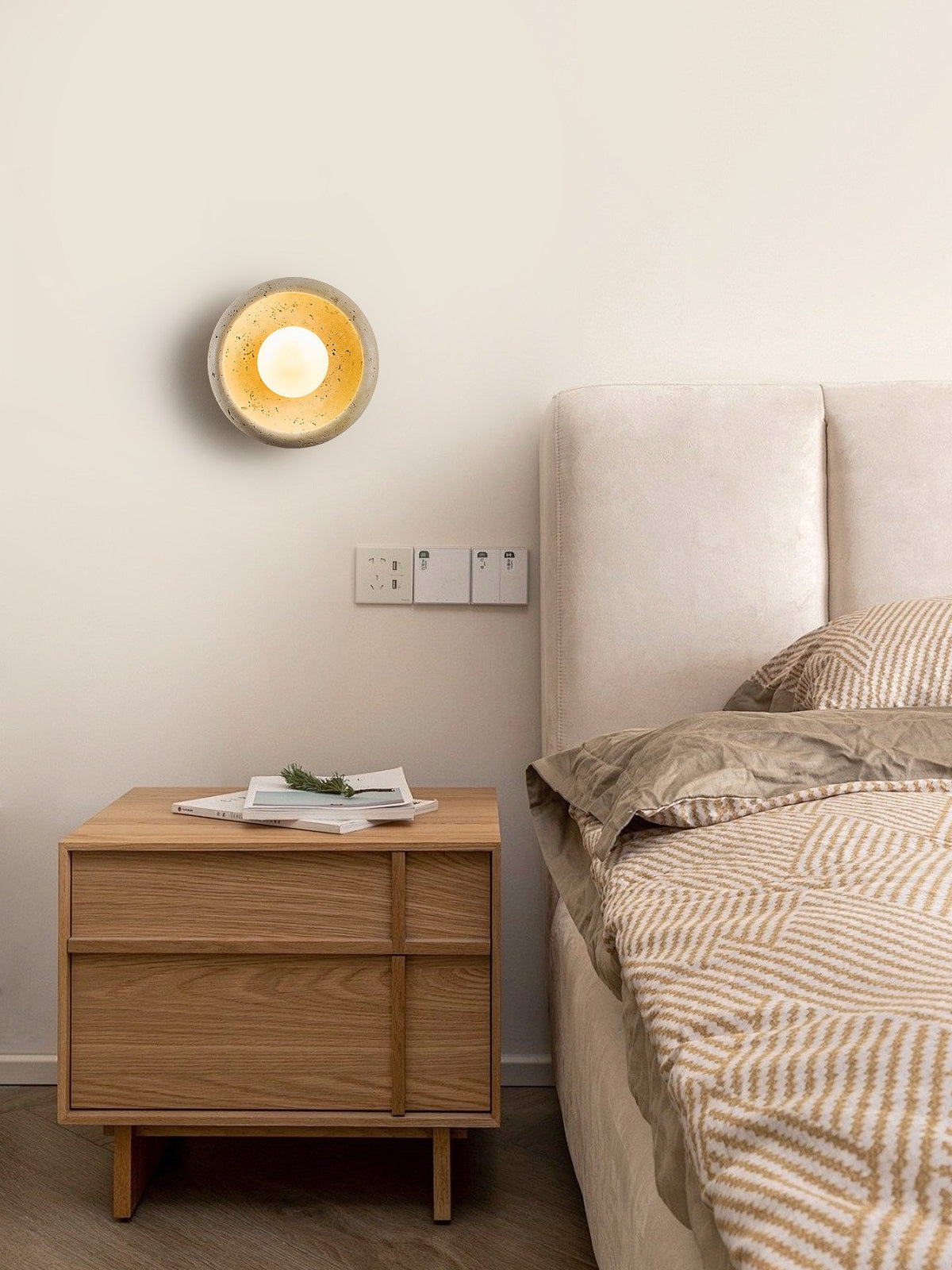 Arlo Travertine Wall Sconce — Organic Modern Stone Lighting