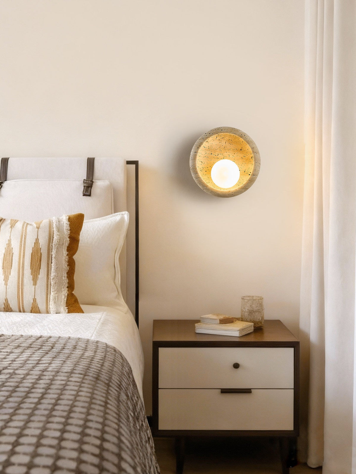Arlo Travertine Wall Sconce — Organic Modern Stone Lighting