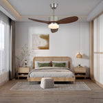 Arlo LED Ceiling Fan Light with Walnut Blades and Remote Control