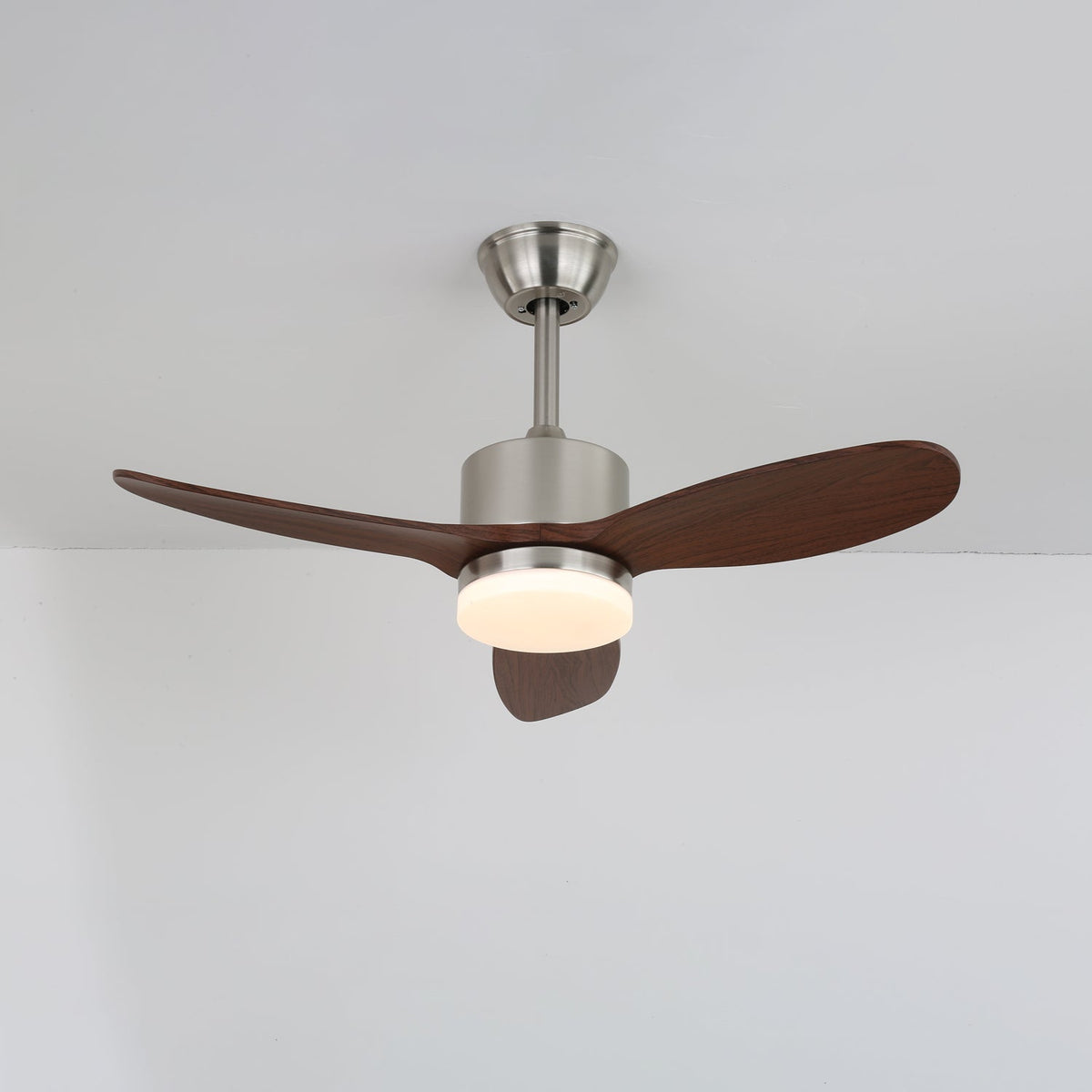 Arlo LED Ceiling Fan Light with Walnut Blades and Remote Control