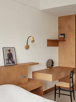 Arlo Sculpted Wood Wall Sconce – Modern Minimalist Bedside Lighting