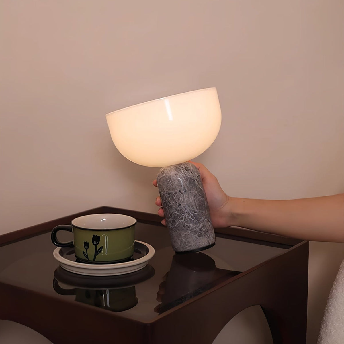 Arno Sphere Marble Table Lamp – Modern Sculptural LED Desk Light