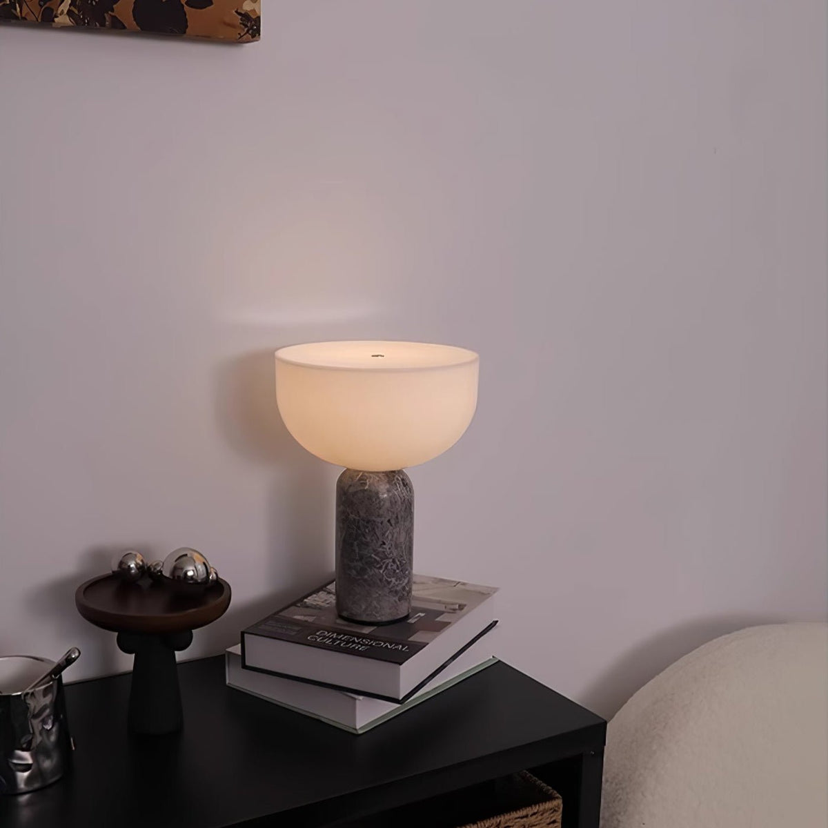 Arno Sphere Marble Table Lamp – Modern Sculptural LED Desk Light