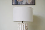 Arroyo Sculpted Ceramic Table Lamp with White Drum Shade