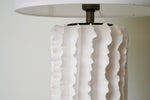 Arroyo Sculpted Ceramic Table Lamp with White Drum Shade