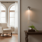 Art Glass Wall Sconce with Dual Mounting, Mouthblown Glass, Gold, Black, or Sand Nickel