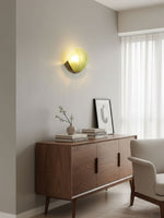 Art Deco Scallop Wall Sconce in Seafoam Glass and Brass