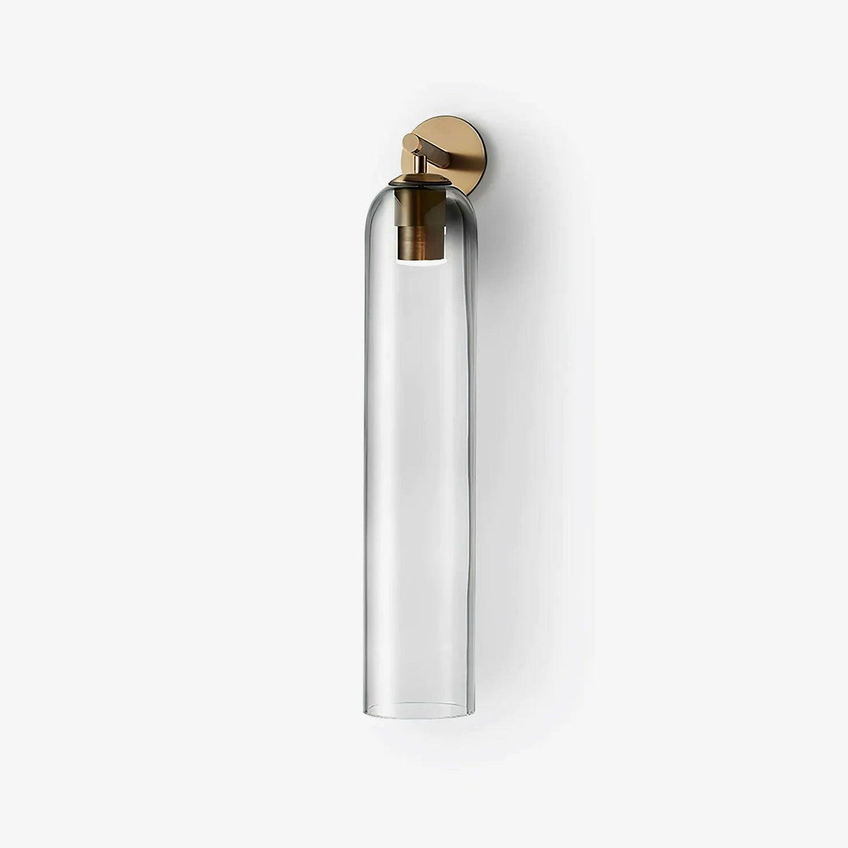Art Glass Wall Sconce with Dual Mounting, Mouthblown Glass, Gold, Black, or Sand Nickel