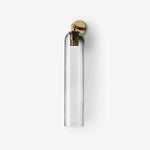 Art Glass Wall Sconce with Dual Mounting, Mouthblown Glass, Gold, Black, or Sand Nickel