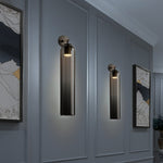 Art Glass Wall Sconce with Dual Mounting, Mouthblown Glass, Gold, Black, or Sand Nickel